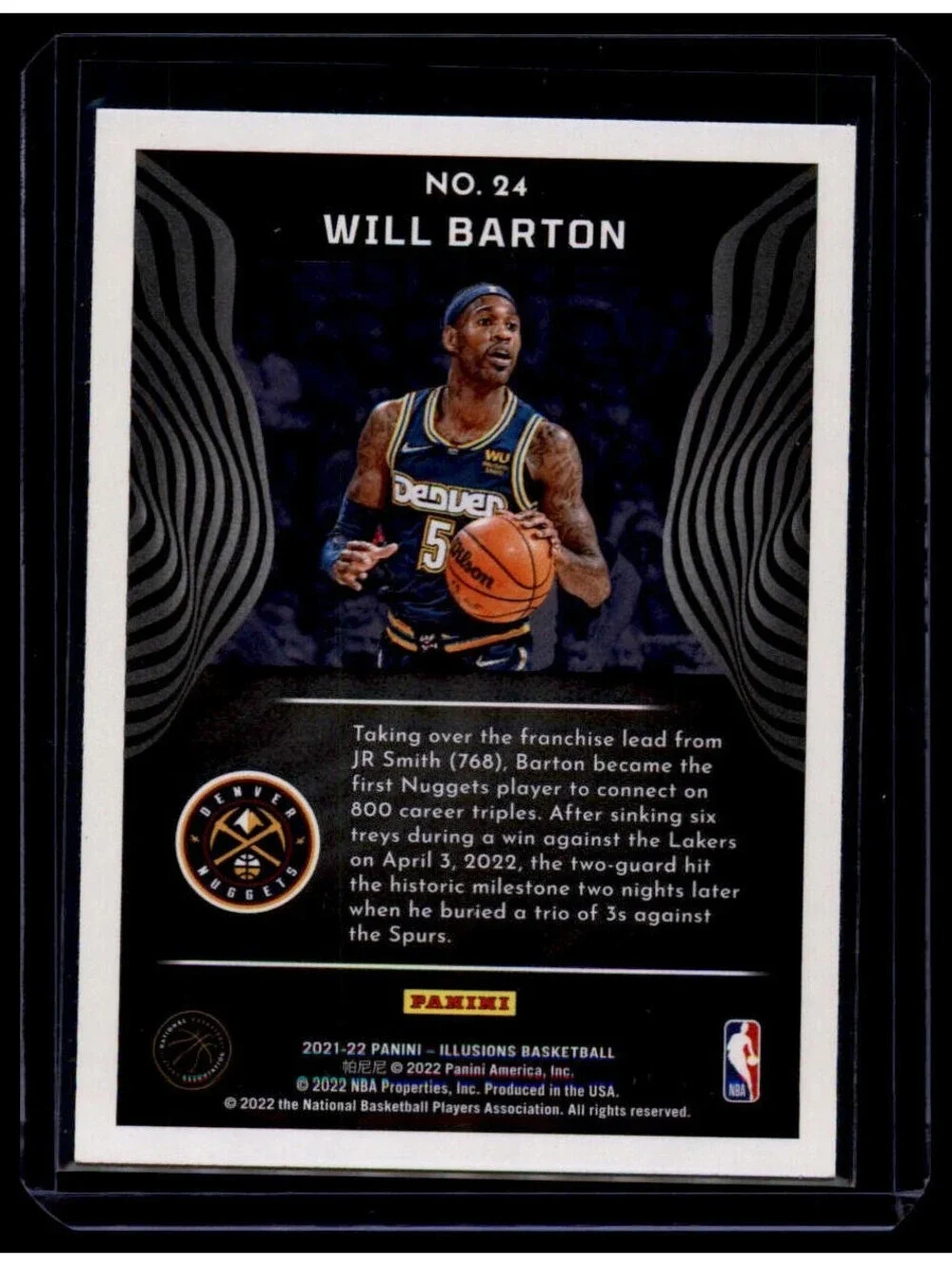 2021-22 Panini Illusions Will Barton #24 Denver Nuggets